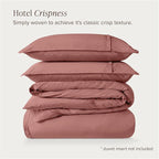 Bare Home 100% Organic Cotton California King Duvet Cover Set - Crisp Percale Weave - Lightweight & Breathable - Cooling Duvet Cover Set (Cal King, Dusty Rose)