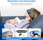 Sleep Headphones - Sleep Mask with Bluetooth Headphones (Grey), Washable Bluetooth Sleep Mask, Built-in Speaker and Microphone, Side Sleeping, Meditation & Travel