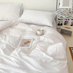 Cottonight White Comforter Set King Bedding Comforter Set Plain Solid Color Blanket Quilts Soft Breathable Pure White Bedding Set for Women Men Hotel Quality King Bed