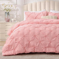 BEDELITE Pink Queen Comforter Set - 3 Pieces Boho Pintuck Bedding Comforter Sets, Lightweight Soft & Warm Bed Comforter with 2 Pillowcases for All Season,Valentines Day | mothers day gifts, Multiple color, Modern Comforter, High Quality
