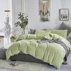 CLOTHKNOW Green Comforter Set - California King, 3Pcs Soft Light & Sea Green Comforters