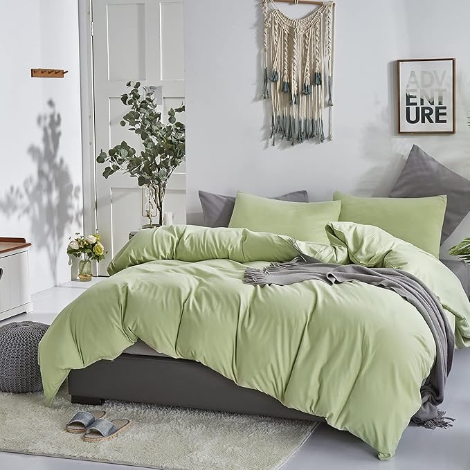 CLOTHKNOW Green Comforter Set - California King, 3Pcs Soft Light & Sea Green Comforters