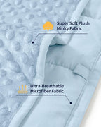 Mr. Sandman Weighted Blanket for Adults, Minky Dots Heavy Blanket for Women, Man Sleeping and Calm, Soft and Cozy Cooling Weighted Throw Blankets, Machine Washable, 48 x 72in, 15 lbs, Light Blue