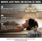 Sleepals Bluetooth Sleep Mask with 24 Built-in White Noise Sounds, Ultra-Slim Headphones for Side Sleepers, 100% Light Blockout 3D Eye Mask, Washable Fleece Sleep Headphones (Black)
