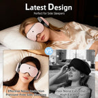 5.4 Bluetooth Sleep Mask with 12 White Noises, 3D Sleep Headphones for Women Men 100% Pressure-Free & BlockOut,Wireless Eye Mask for Side Sleepers Travel