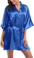 Giova Women's Satin Robe Bride & Bridesmaid Wedding Party Bathrobe Short Kimono Gown