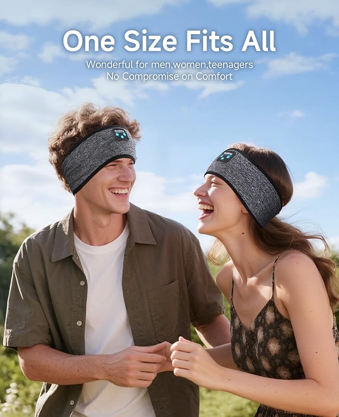 Perytong Sleep Headphones Bluetooth 5.4 Headband, Sports Wireless Earphones Sweat Resistant Earbuds Sleeping Headphone with Ultra-Thin HD Stereo Speaker for Workout Running Cool Gadgets Unique Gifts