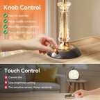 Crystal Table Lamp Set of 2, Dimmable Bedside Lamp with ON/Off Switch Modern Glass Lamps for Night Stands Bedroom Living Room Decor