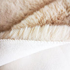 Ghouse Ultra Soft Faux Rabbit Fur Rug, Machine Washable Area Rugs for Bedroom Fluffy Rugs for Living Room, No-Shedding Carpet Sheepskin Runner Rugs Light Brown Beige 2x10 Feet