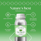 Siva Tea Tree Essential Oil - 16 Fl Oz – 100% Natural Tea Tree Oil - for Diffuser, Face, Skin Care, Aromatherapy, Hair Care, Scalp and Body Massage