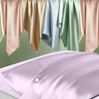 Silk Pillow Cases 2 Pack, Mulberry Silk Pillowcases Standard Set of 2, Smooth, Anti Acne, Beauty Sleep, Both Sides Natural Silk Satin Pillow Cases for Women 2 Pack with Zipper for Gift, Lavender