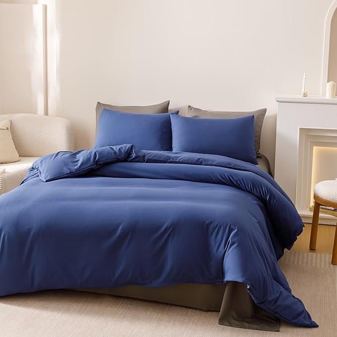Cottonight Royal Blue Comforter Sets Queen Bright Blue Bedding Comforter Queen Size Quilts Blanket Ultra Soft Breathabe Solid Bedding Set for Women Men Adults Teens