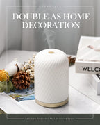 Onaboviva Essential Oil Diffuser - 2.4MHz Ultrasonic Ceramic Diffuser for Home, 110ml, 1/2/3H Mist Timer, Silent (≤25dB), Waterless Auto-Off, Aromatherapy Diffuser with USB Cable