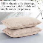 Southshore Fine Living, Inc. Oversized Quilt Bedding Set, Twin XL Bedspread Extra Long, 2-Piece with One Matching sham (68 in Wide x 98 in Long), Twin/Twin XL, Grid Taupe