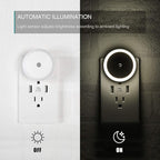 myCozyLite LED Night Light Plug in, Dusk to Dawn Sensor, Auto Dim, Energy Saving, Cool White, Nightlight Plug into Wall for Bathroom, Hallway, Kitchen, Stairway, Round, 2 Pack