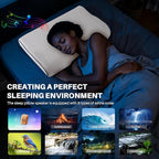 Hopihe Sunrise Pillow, Sound Machine for Sleep with Bluetooth Speaker & Sunset Simulation, Smart Pillow with Wake Up Light, Sunset Lamp, White Noise Machine for Adults Kids