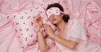 Slumber Satin Beauty Sleep Set, Cherry, 3-Piece Set with Pillowcase, Eye Mask, and Scrunchie