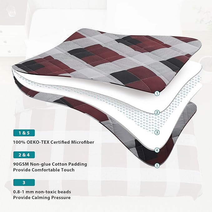L'AGRATY Weighted Blanket - 60"x80" 20lbs Cooling Breathable Heavy Blanket Microfiber Material with Glass Beads for Adult All-Season Summer Fall Winter Soft Thick Comfort