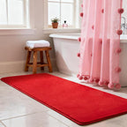 Andecor Shag Runner Rug for Bedroom Living Room, 2x6 Red Washable Fluffy Hallway Runner Area Rugs for Kitchen Boys Girls Kids Room Home Decorations Carpet