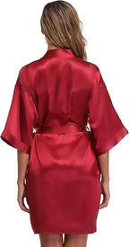 Robe for Women Silky Lightweight Satin Kimono Bride Bridesmaids Wedding Party Robes Dressing Gown Summer Loungewear