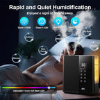 JRD Warm & Cool Mist Humidifiers for Bedroom 5L, Quiet Ultrasonic Air Humidifier Fast Symptom Relief, 50H Runtime, Oil Diffuser, 12H Timer, 7 Color Light for Large Room, Office, Baby, Plants-Black