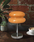 Mushroom Table Lamp for Bedroom, Cordless Mid Century Modern Lamp, Cute Egg Tart Small Night Light, 5000mAh Rechargeable Table Light for Living Room Nightstand Home Mushroom Decor Aesthetic (Copper)