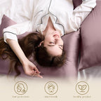 ZIMASILK 100% Pure Mulberry Silk Pillowcase for Hair and Skin Health,Soft and Smooth,Both Sides Premium Grade 6A Silk,600 Thread Count,with Hidden Zipper,1pc(Standard 20''x26'',Dark Mauve)