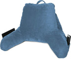 Clara Clark Reading Pillow with Shredded Memory Foam for Sitting Up in Bed and Couch, Back and Arms Adjustable Support for Adults & Teens Backrest Pillows for Reading, with Washable Cover Blue Heaven