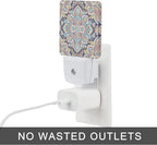 Mandala Floral Night Lights Plug into Wall Ethnic Mandala Night Light 0.5W Sleep Friendly for Boys Girls Led Night Light Dusk to Dawn Sensor Nightlight for Stairway/Hallway/Kitchen