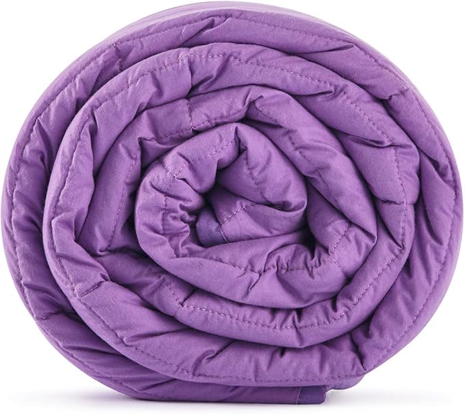 TONGDADA Kids Weighted Blanket | 40''x60'',10lbs | for Child Between 80-125 lbs | Premium Cotton Material with Glass Beads | Purple
