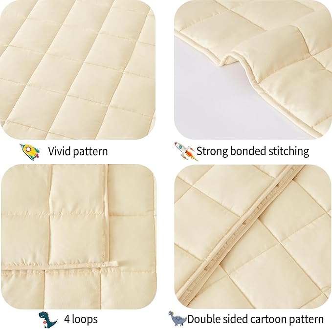 HOSUKKO Weighted Blanket - 3 lbs Ivory Heavy Blanket - Breathable Blanket(36 * 48 inches, 3 lbs)