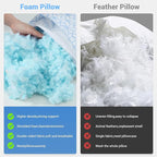 puredown® Standard Pillows Set of 2, Cooling Pillow Full Size 2 Pack, Adjustable Shredded Memory Foam Pillows for Side Back Stomach Hot Sleepers, Ice Blue