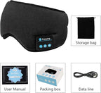Wireless Sleep Mask,SKEYEOL Sleep Headphones,Adjustable&Washable Music Travel Sleeping Headset with Built-in Speakers Microphone Hands-Free for Air Travel,Siesta and Sleeping