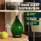 Porseme 150ml Essential Oil Diffuser Glass Color Changing Aroma Air Diffusers Aromatherapy Ultrasonic Cool Mist Humidifier 6 Running Hours Waterless Auto-Off for Sleeping Yoga Office Spa (Hulk Green)