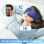 Sleep Headphones, 3D Bluetooth Sleep Mask, LIGHTIMETUNNEL Washable Sleeping Headphones with Ultra Thin Stereo Speakers Microphone Hands Free for Insomnia Travel Blue Color