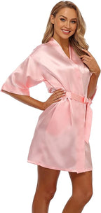 Robe for Women Silky Lightweight Satin Kimono Bride Bridesmaids Wedding Party Robes Dressing Gown Summer Loungewear