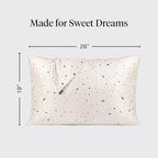 Kitsch Satin Pillowcase with Zipper for Hair & Skin - Softer Than Silk Pillow Cases, Smooth Cooling Satin Pillow Case, Wrinkle-Free, Machine Washable, Pillow Cases Standard Size 19x26,White Terrazzo