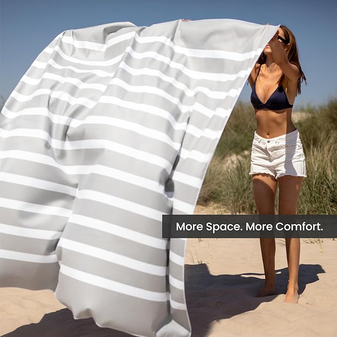 SummerSand Microfiber Beach Towel XXL Oversized (71 x 63 in) - Quick Dry, Sand Free - Compact and Lightweight for Travel - Recycled Materials - Extra Large Beach Blanket - Marble Sand