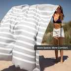 SummerSand Microfiber Beach Towel XXL Oversized (71 x 63 in) - Quick Dry, Sand Free - Compact and Lightweight for Travel - Recycled Materials - Extra Large Beach Blanket - Marble Sand