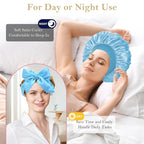 Satin Heatless Hair Curler Curls Overnight Hair Curlers to Sleep in, Hair Curlers No Heat Curls Overnight, Heatless Curling Set for Women Long Hair - 8 Pcs (Blue)