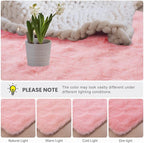 Macgace Light Pink Rugs for Bedroom Girls, 8x10 Shag Rug Fluffy Area Rugs with Non-Slip Backing for Living Room, Large Plush Carpet Washable Rug Cute Home Decor Aesthetic for Nursery Dorm Office