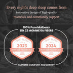 100% Mulberry Silk Pillowcase 22 Momme (SGS Certified) with Free Silk Eye Mask - Luxury Gift-Ready Folded Packaging, Cooling Pillow Cover for Hair & Skin Care (Champagne, Standard (1 Pack))