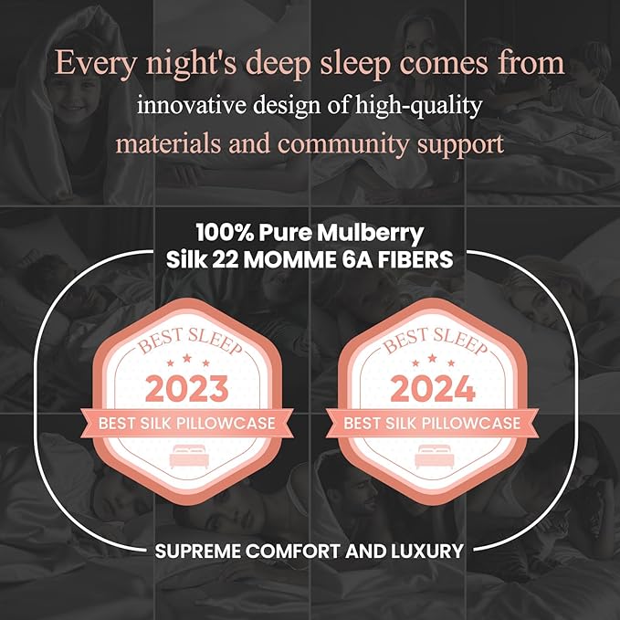 100% Mulberry Silk Pillowcase 22 Momme (SGS Certified) with Free Silk Eye Mask - Luxury Gift-Ready Folded Packaging, Cooling Pillow Cover for Hair & Skin Care (Gold, Standard (1 Pack))