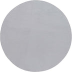 SAFAVIEH Washable Rug Faux Rabbit Fur Shag Collection - 6' Round, Silver, Slip Resistant & Easy Cleaning, Ideal for Living Room, Bedroom, Kids Playroom, Nursery, Dining Space (FRF100G)