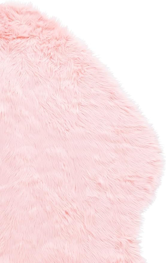 SAFAVIEH Faux Sheep Skin Collection 5' x 8' Pink FSS115G Silken Glam 2.35-inch Thick Area Rug