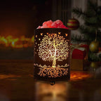 Salt Lamps Night Light, Himalayan Salt Rock Lamp with Dimmer Switch, Tree of Life Salt Basket Lamp, Retro Decor Salt Crystal Desk Light with 15W Replacement Bulbs