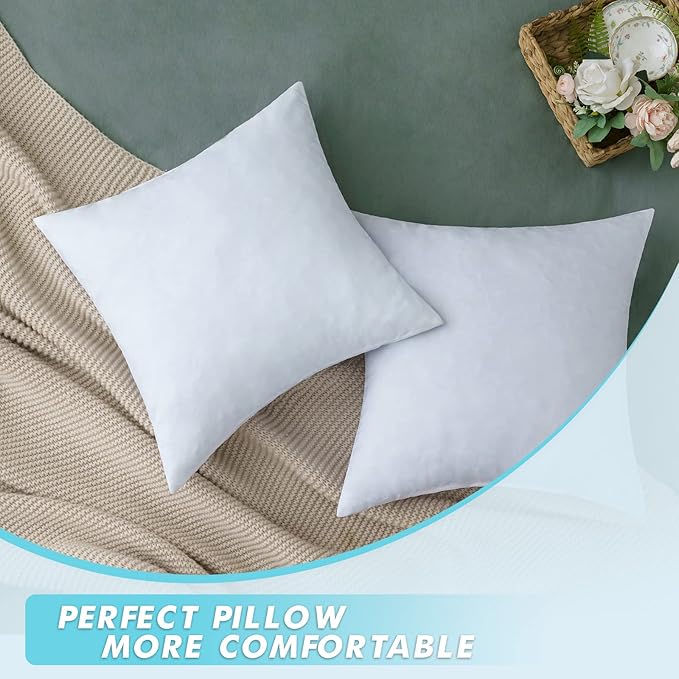 MIULEE Pack of 2 24x24 Pillow Inserts-Decorative Shredded Memory Foam Cooling Throw Pillows-Adjustable Premium Lumbar Wedding Pillow Stuffer Form for Couch Bed Cushion