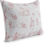 Rod's Dusty Rose Pink Cowgirl (Sham)-Vintage Western Cowgirl-Pink and White-Standard Sham Size (20x26in.)-Reversible-Cotton