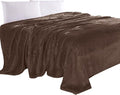 Elegant Comfort Luxury Velvety Feel Blanket, All-Season Lightweight Blanket, Ultra Plush, Soft, Cozy-Fuzzy Flannel Fleece for Couch, Sofa, Bed, Travel, Solid Design, Twin/Twin XL, Brown
