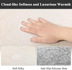 SHACOS Silky Soft Faux Rabbit Fur Area Rug 6'x9', Non Slip Washable Padded Throw Rugs, Fluffy Cozy Indoor Modern Carpet for Living Room Bedroom Dining Room Kids Room Dorm Home Decor, Cream